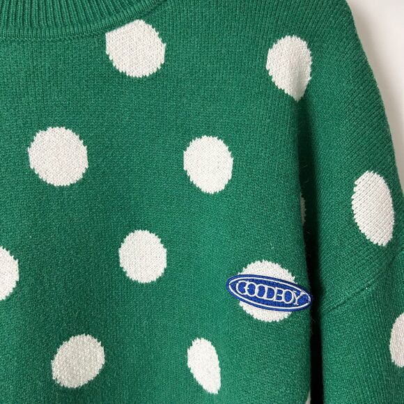 Goodboy Oversized Polka Dot Jumper Green 100% Cotton One Size - Picture 2 of 6